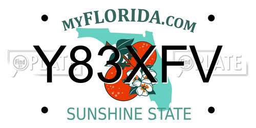 Y83XFV Florida License Plate