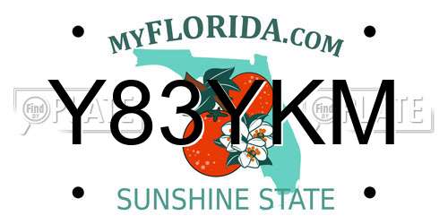 Y83YKM Florida License Plate
