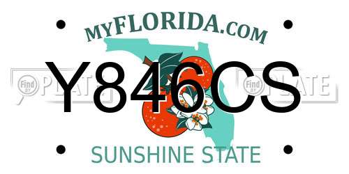 Y846CS Florida License Plate