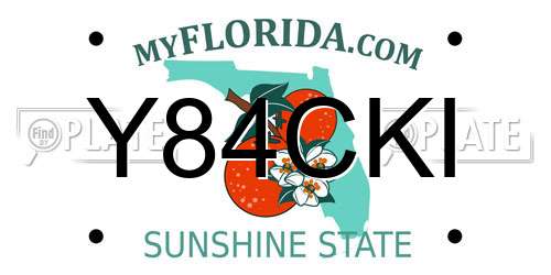 Y84CKI Florida License Plate