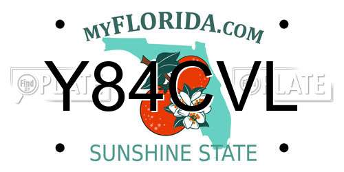 Y84CVL Florida License Plate