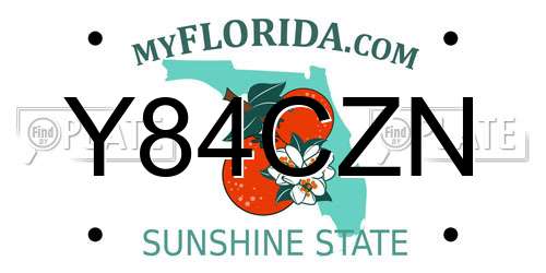 Y84CZN Florida License Plate
