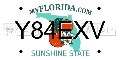 Y84EXV Florida License Plate