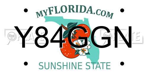 Y84GGN Florida License Plate