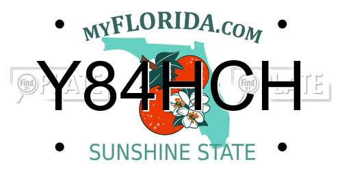Y84HCH Florida License Plate
