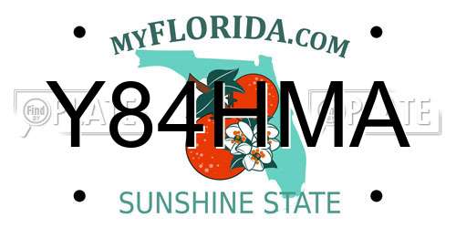 Y84HMA Florida License Plate