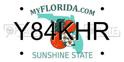 Y84KHR Florida License Plate