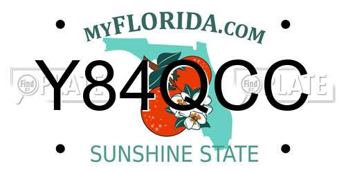 Y84QCC Florida License Plate