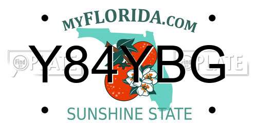 Y84YBG Florida License Plate