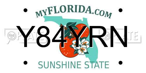 Y84YRN Florida License Plate