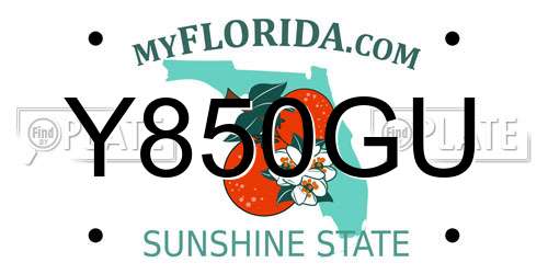Y850GU Florida License Plate