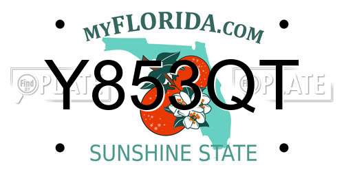 Y853QT Florida License Plate