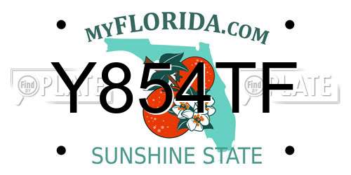 Y854TF Florida License Plate