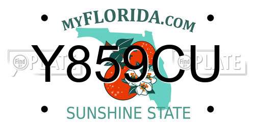 Y859CU Florida License Plate
