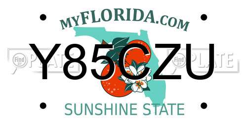 Y85CZU Florida License Plate