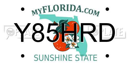 Y85HRD Florida License Plate
