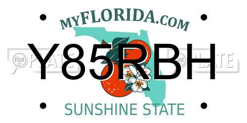 Y85RBH Florida License Plate