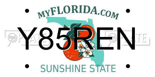 Y85REN Florida License Plate