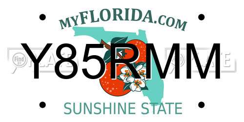 Y85RMM Florida License Plate