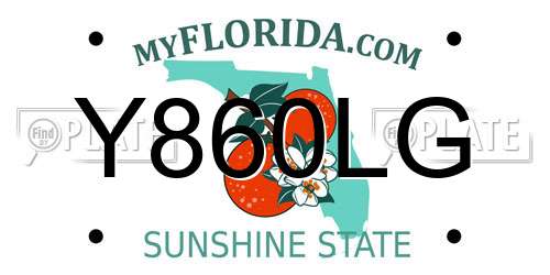 Y860LG Florida License Plate