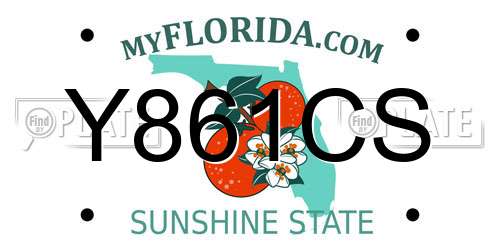 Y861CS Florida License Plate