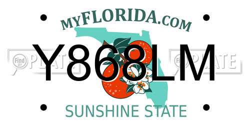 Y868LM Florida License Plate