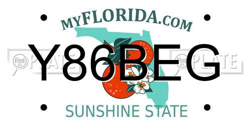 Y86BEG Florida License Plate