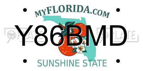 Y86BMD Florida License Plate