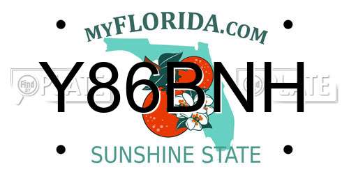 Y86BNH Florida License Plate