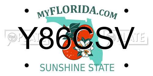 Y86CSV Florida License Plate
