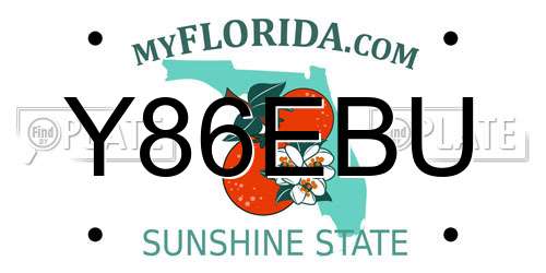 Y86EBU Florida License Plate