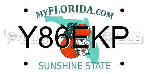 Y86EKP Florida License Plate