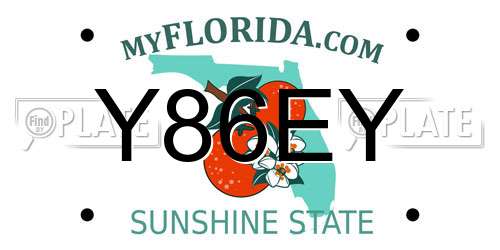 Y86EY Florida License Plate