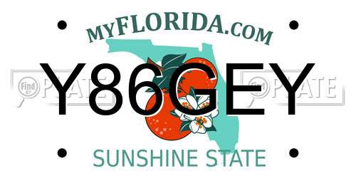 Y86GEY Florida License Plate