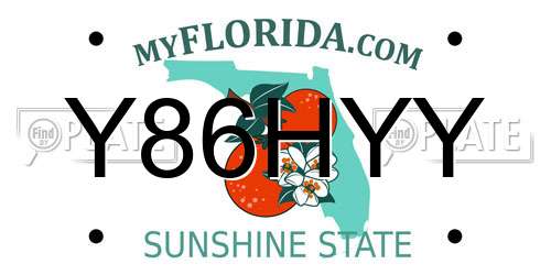 Y86HYY Florida License Plate