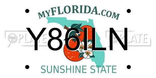 Y86ILN Florida License Plate