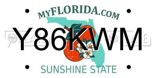 Y86KWM Florida License Plate