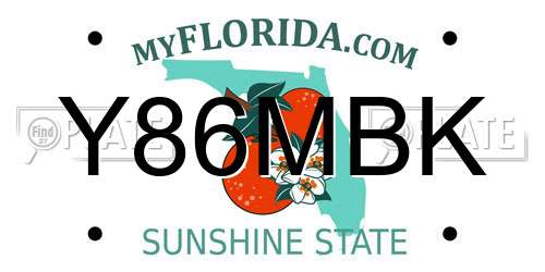 Y86MBK Florida License Plate