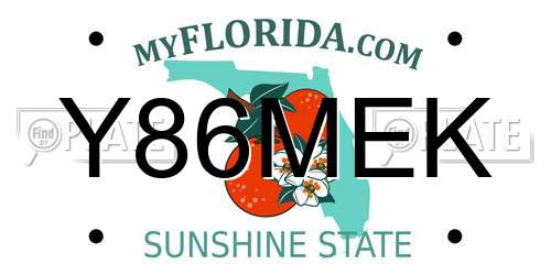 Y86MEK Florida License Plate