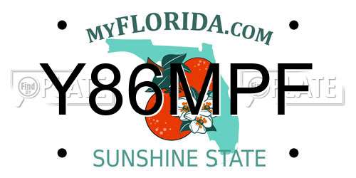 Y86MPF Florida License Plate
