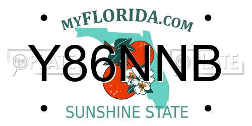 Y86NNB Florida License Plate