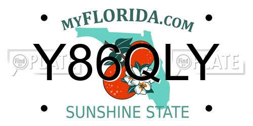 Y86QLY Florida License Plate