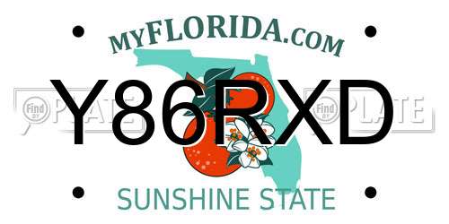 Y86RXD Florida License Plate