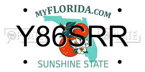 Y86SRR Florida License Plate