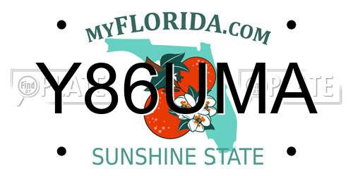 Y86UMA Florida License Plate