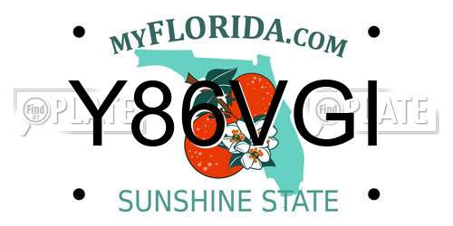 Y86VGI Florida License Plate