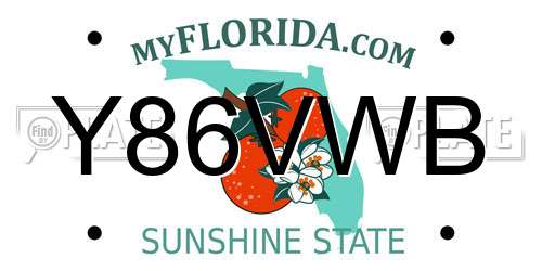 Y86VWB Florida License Plate