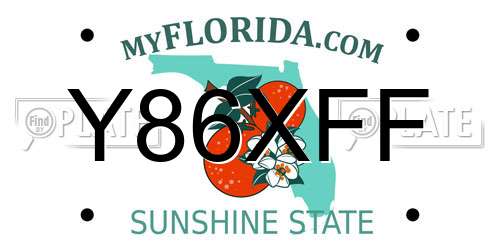 Y86XFF Florida License Plate