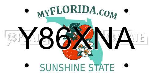 Y86XNA Florida License Plate
