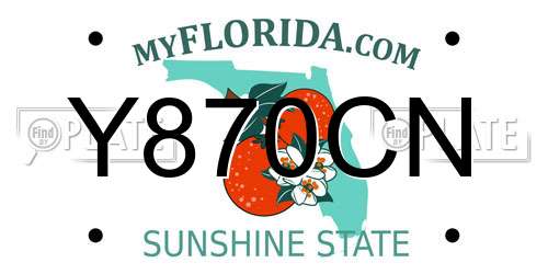 Y870CN Florida License Plate